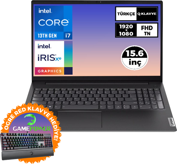Lenovo V15 Gen 4 i7-1355U 24GB 2TB SSD 15.6" FHD W11P Laptop + Klavye 83A100GPTR 020 - Image 1