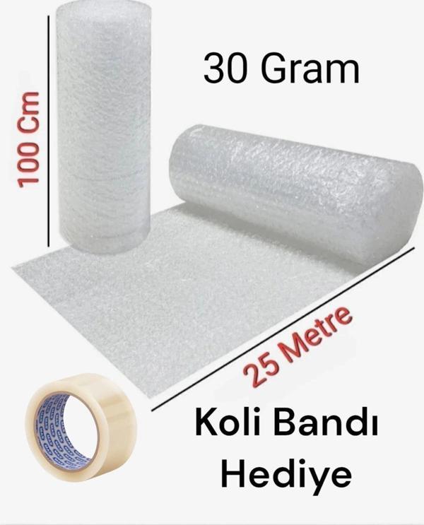 100 cm X 25 Metre Balonlu Naylon Koli Bandı Hediyeli Eşya Sarma Koruma Naylonu Patpat - Image 1