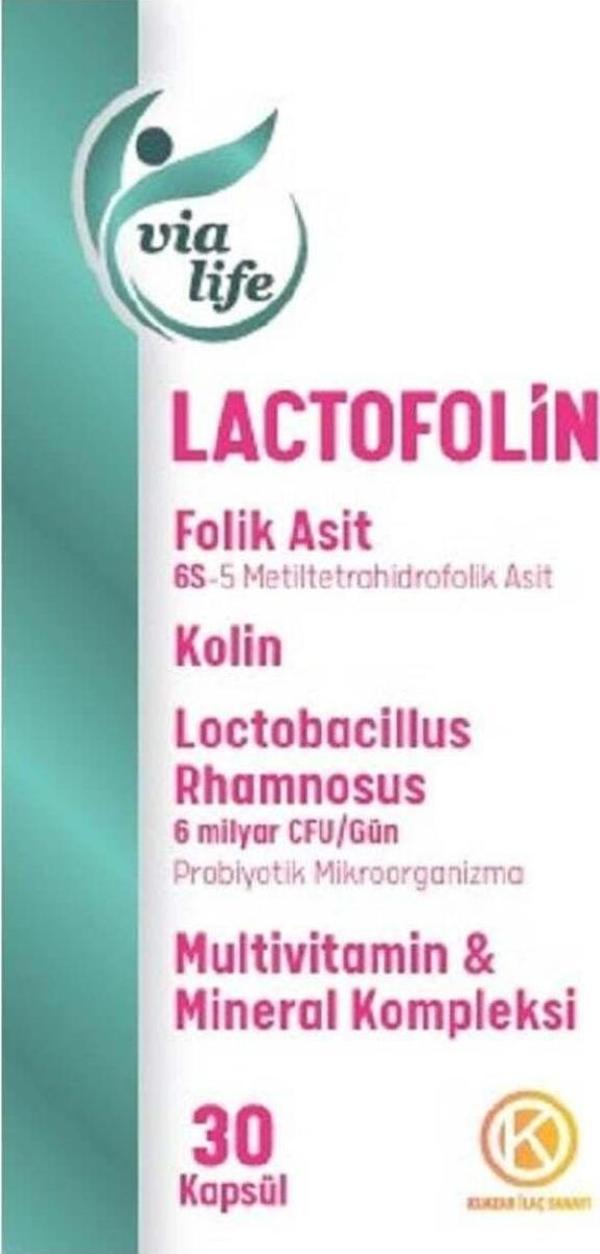 Lactofolin Folik Asit, Kolin, Probiyotik, Multivitamin 30 Kapsül - Image 1