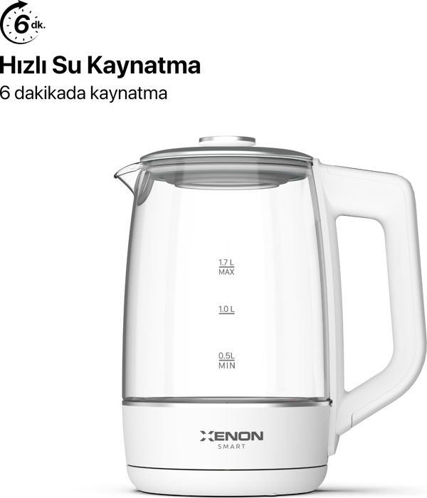 Xenon Smart Akıllı Kettle 1.7lt Hacimli Ön Ayarlı Isıtma Özellikli LED Ekranlı 2200W Su Isıtıcı X7103 - Image 1