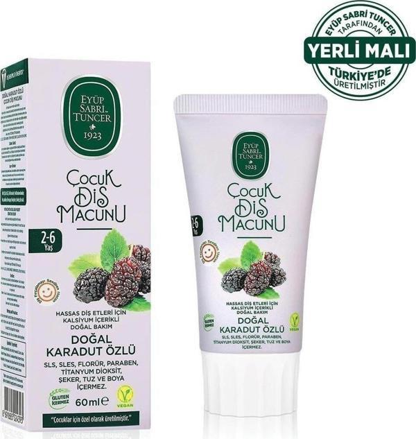 Doğal Karadut Özlü 2-6 Yaş Çocuk Diş Macunu 60 Ml - Image 1
