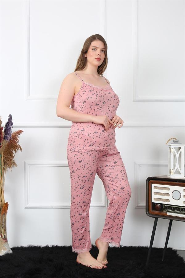 Akbeniz Kadın Büyük Beden Somon İp Askılı Pijama Takım 202198 - Image 1
