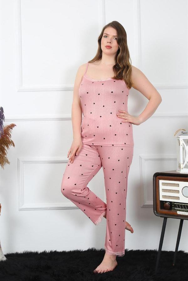Akbeniz Kadın Büyük Beden Somon İp Askılı Pijama Takım 202196 - Image 1