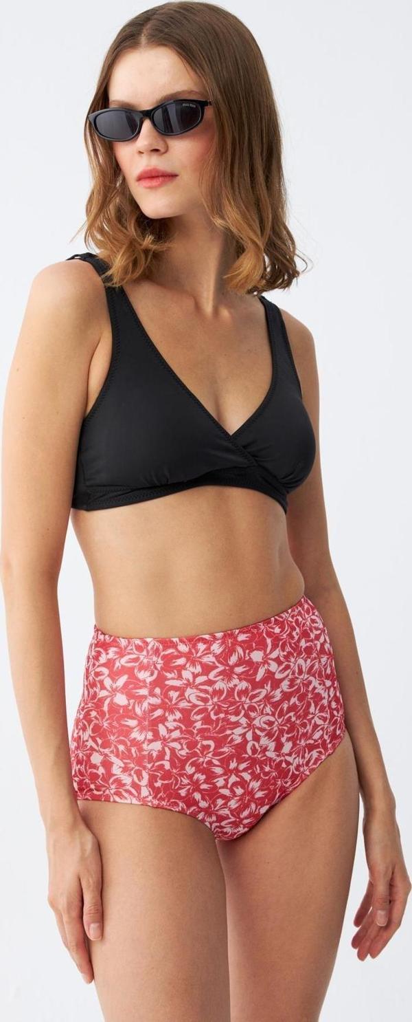 Akbeniz Kadın Pedli Yüksek Bel Bikini Takımı - Siyah - Image 1