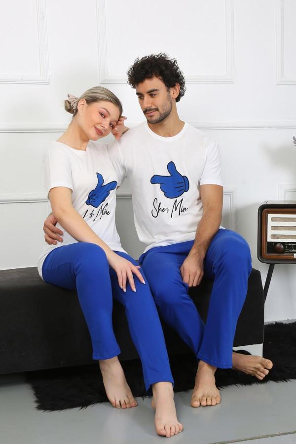 Akbeniz Kadın Pamuk Penye Sevgili Kombini Pijama Takımı Beyaz 50129 Tek Takım Fiyatıdır - Image 1