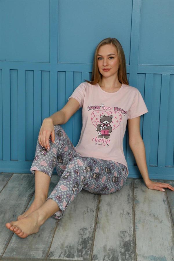 Akbeniz Kadın Pamuk Pijama Takım 20502P - Image 1