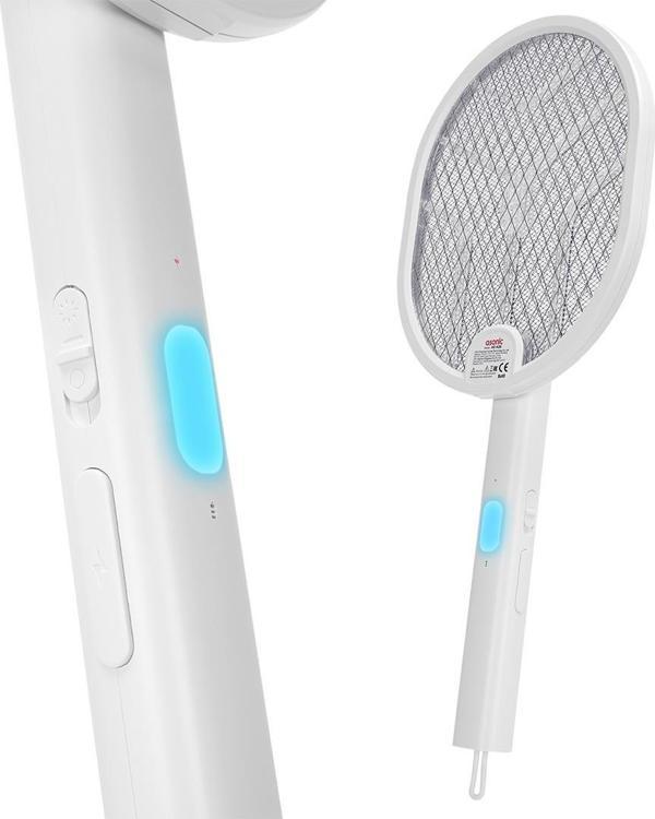Ayt Asonic AS-A26 1200mAh 3000V Çıkış UV Işıklı Şarjli Katlanabilir Askılı Raket Sinek Öldürücü Sivrisinek Cız Mor Işık - Image 1