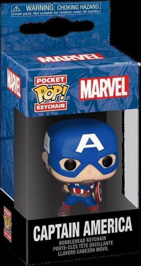 Funko Pop Pocket Keychain Marvel Captain America - Image 1