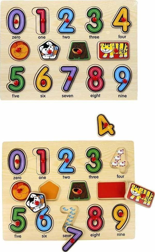 130444 Ahşap Raptiyeli Puzzle Saat - Image 1