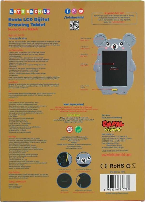 LC-31072 Koala Çizim Tableti 8.5 inç -Lets be Child - Image 1