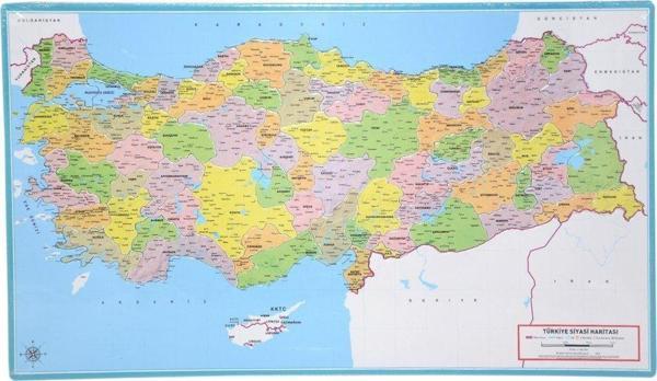 LCSH001 Laço Siyasi Harita Çerçeveli Puzzle - Image 1
