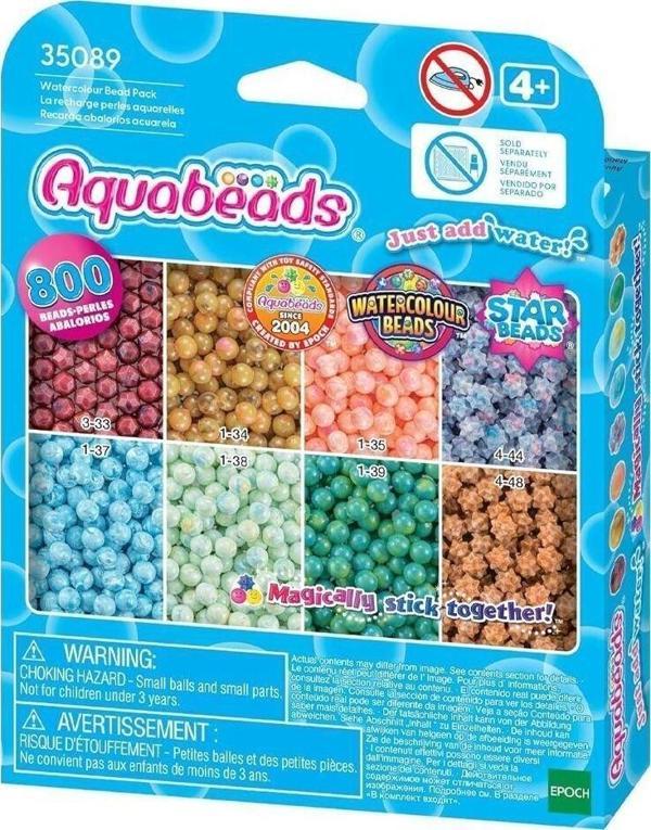 35089 AquaBeads Suluboya Renkleri Yedek Boncuk Pakedi- 800 parça +4 yaş - Image 1