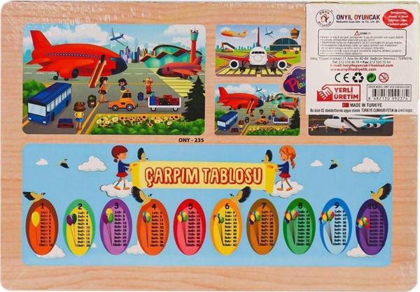 ONY-233-234-235-236 Ahşap Eğitici Puzzle Havaalanı -Onyıl Oyuncak - Image 1