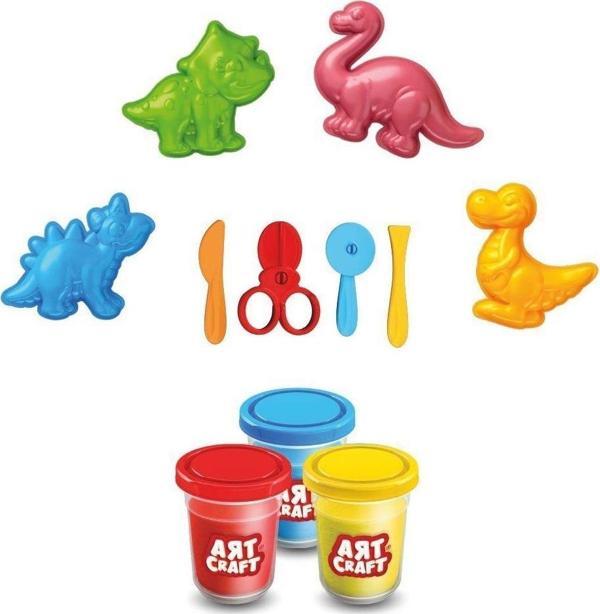 03995 Art Craft 3D Dinozorlar Hamur Set 168 Gr -Fentoys - Image 1