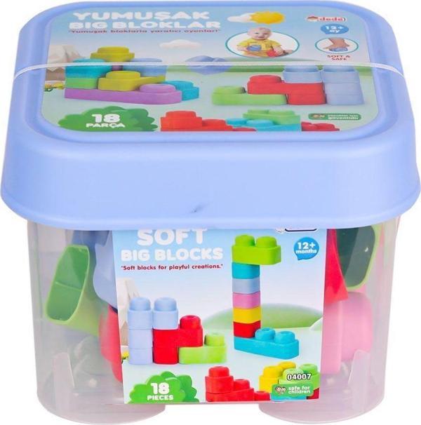 04007 Yumuşak Big Bloklar Kova 18 Parça -Dede - Image 1