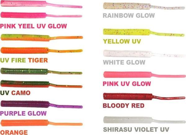 RYUJI TINY WORM TPR 5CM, 18AD YAPAY SUNİ YEM White Glow - Image 1