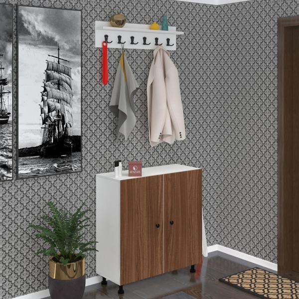 Kenzlife portmanto ayakkabılık ve askılık tomak5 cvzbyz 83*100*32 yirmibeş çift ayakkabı kapasitesi - Image 1