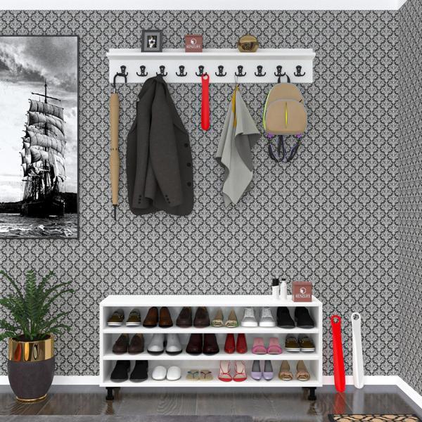 Kenzlife ayakkabılık nalın3 byz 53*120*30 kapaksız 3 raflı 18 çift ayakkabı kapasitesi - Image 1