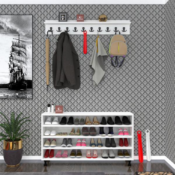 Kenzlife ayakkabılık nalın4 byz 68*120*30 kapaksız 4 raflı 24 çift ayakkabı kapasitesi - Image 1