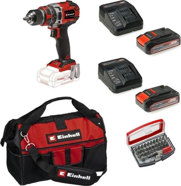 Einhell Tp-Cd 18/50 Li-I Bl Solo Darbeli Akülü Vidalama + 2 x 2.5 Ah Akü ve 32 Parça Bits Uç Seti (45/29 Kumaş Çanta) - Image 1