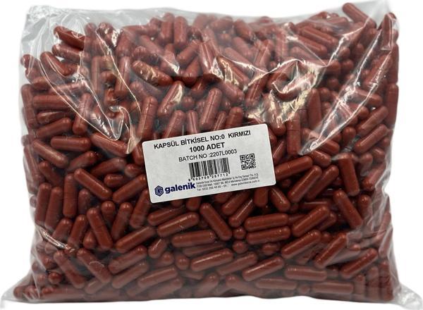 Galenik Kırmızı Bitkisel Kapsül 500 mg No: 0 - 1000 Adet ( Midede Çözünen ) - Image 1