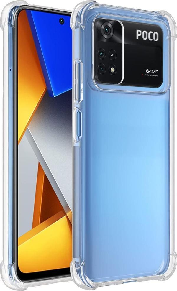 Xiaomi Poco M4 Pro 4G Uyumlu Darbe Önleyici Sararmaya Dayanıklı Airbag Korumalı Ultra Slim TPU Şeffaf Silikon Kılıf - Image 1