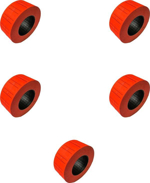 Motex Tanex Makine Etiketi Kraft Fiyatlandırma Numaralandırma Bant-12x21 mm -800'lü -Kırmızı -5 Adet - Image 1