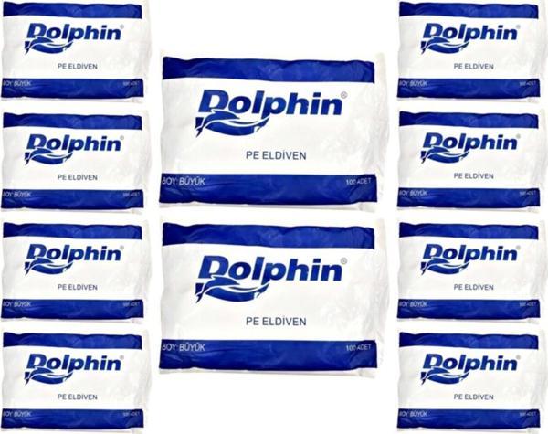 Dolphin PE İş Temizlik Tek Kullanımlık Şeffaf Poşet Market Eldiven - Büyük Boy- 100 Adetlik 10 Paket - Image 1
