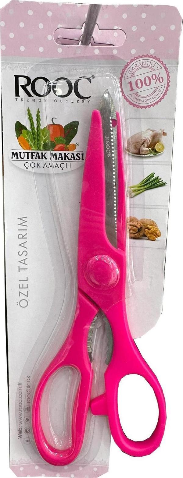 Rooc 9110 Çok amaçlı Mutfak Makası - 25 Cm. - Pembe - Image 1