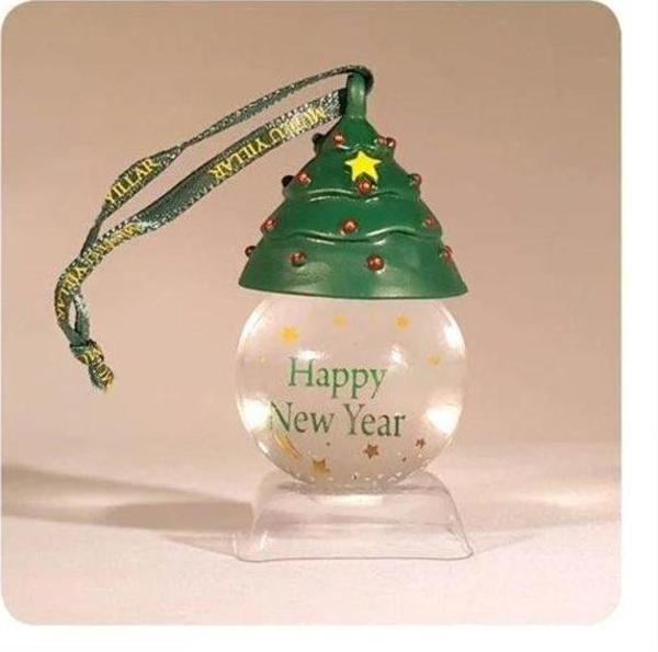 H&H Askılı Kar Küresi Çam Ağaçlı- Happy New Year - Image 1