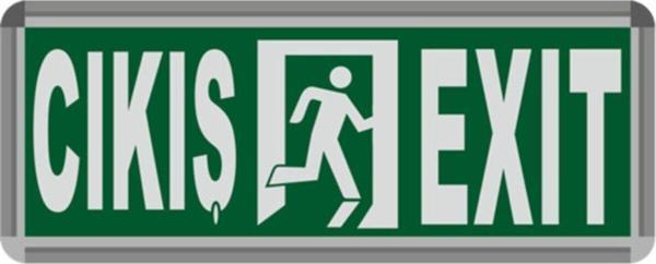 Helios Opto Led Çıkış/Exit Tabelası 3W (Aşağı Ok Yönlü) Hs-4601 Mte0059 - Image 1