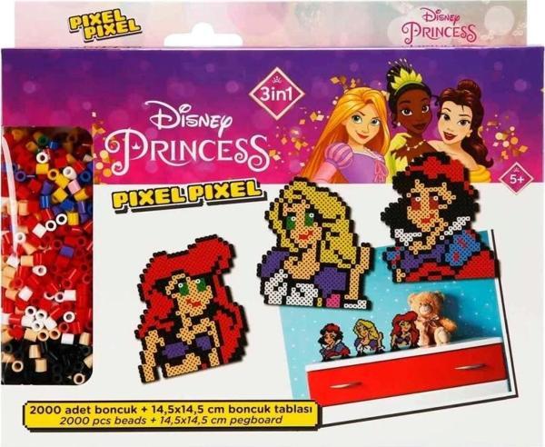 Çocuk 3in1 Disney Princess Pixel Pixel Boncuk Aktivite ve Oyuncak Seti S00005169 - Image 1