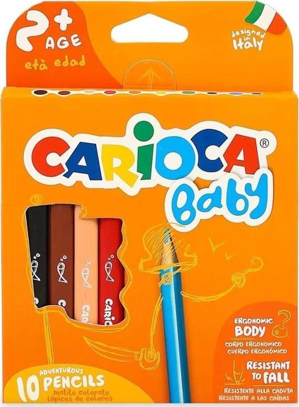 Çocuk Carioca Baby Jumbo Üçgen Kuru Boya Kalemi 10'lu - Image 1