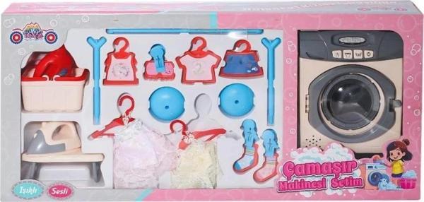 Çocuk 40258 Sesli ve Işıklı Çamaşır Makinesi Seti -Ayatoys - Image 1