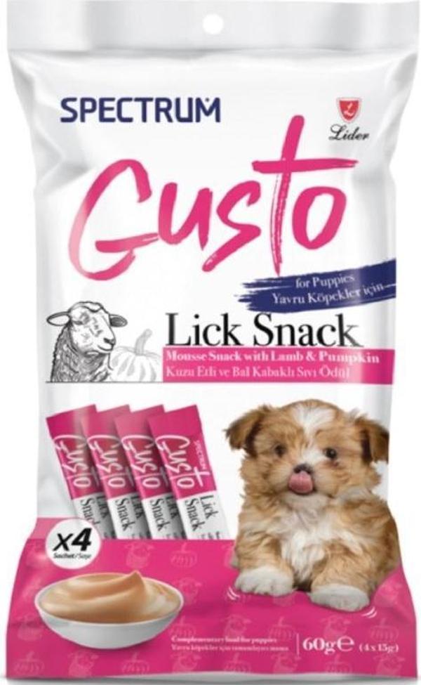 Gusto Lick Snack Kuzu Etli ve Bal Kabaklı Yavru Köpek Sıvı Ödül Maması 60 gr - Image 1