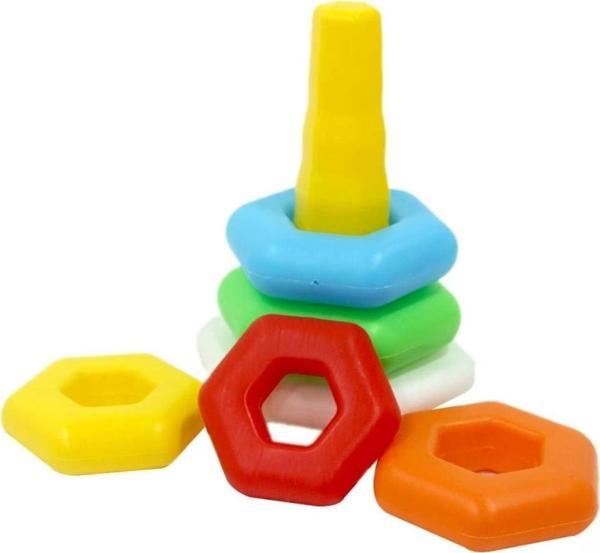 Çocuk Kiki Fileli Renkli Altıgen Halkalar - Image 1