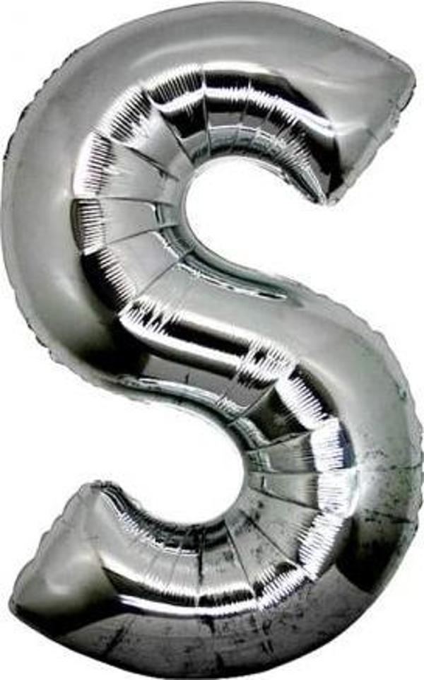 Çocuk S Harf Folyo Balon Gümüş Renk  40 inç - Image 1