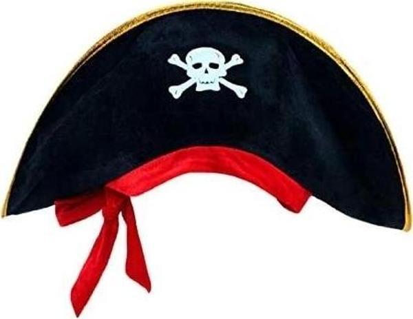 Çocuk Kaptan Jack Kadife Çocuk Boy Korsan Şapkası - Image 1