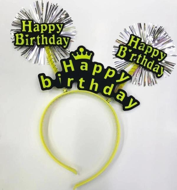 Çocuk Happy Birthday Neon Renk Doğum Günü Tacı 12 Adet - Image 1