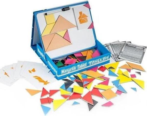 Çocuk 3445 DıyToy MANYETİK TABLET TANGRAM EĞİTİM SETİ - Image 1
