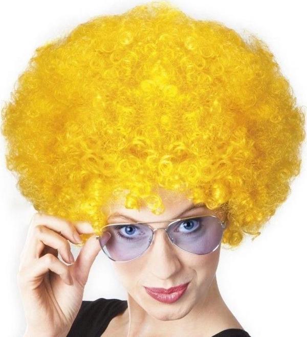Çocuk Sarı Renk Kıvırcık Afro Bonus Peruk - Image 1