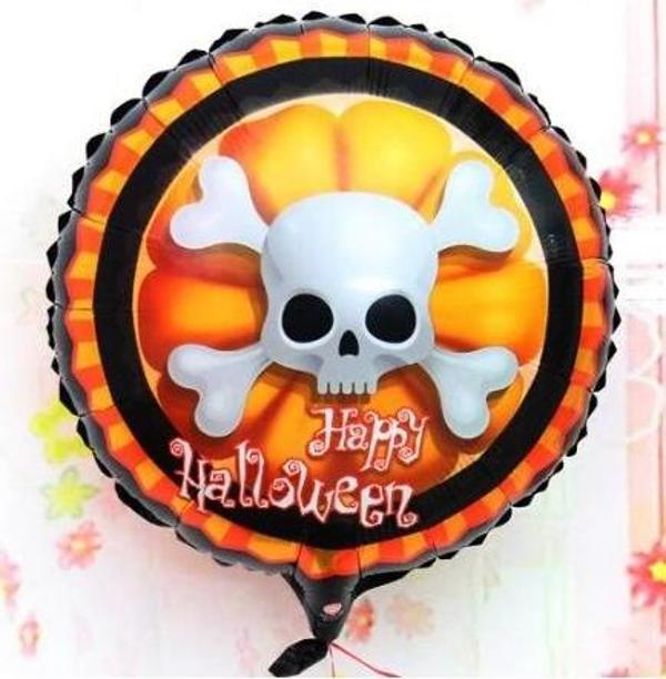 Çocuk Halloween İskelet Kuru Kafa Folyo Balon 18 inç - Image 1