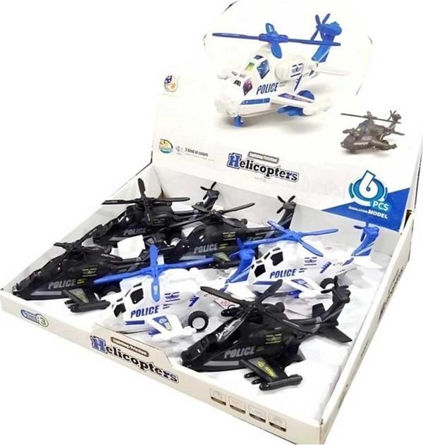 Sürtmeli Sesli Işıklı Polis Helikopteri Çocuklar İçin Eğitici Oyun - Image 1