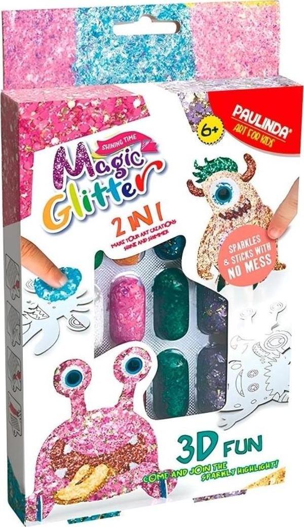 Çocuk Paulinda Magic Glitter 2n1 3D Fun Hobi Set S00095583 - Image 1