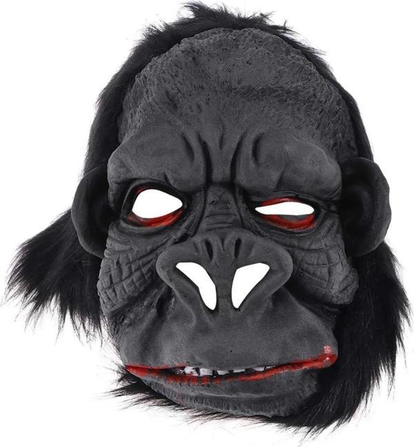 Çocuk Lateks Goril Maskesi Maymun Maskesi Et Maskesi Orangutan Siyah Saçlı 1 No - Image 1
