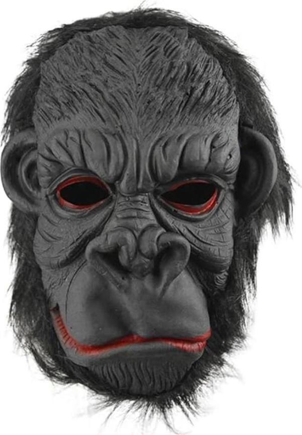 Çocuk   Lateks Goril Maskesi Maymun Maskesi Et Maskesi Orangutan Siyah Saçlı 3 No - Image 1