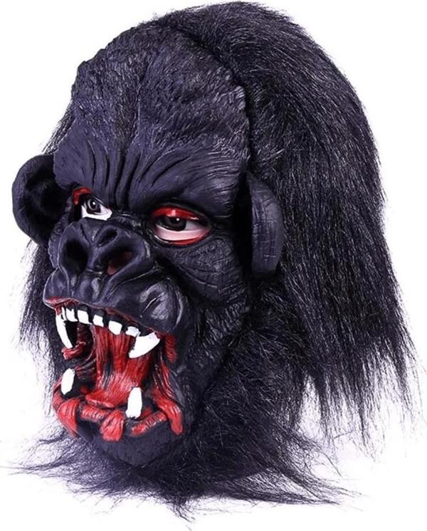 Çocuk Lateks Goril Maskesi Maymun Maskesi Et Maskesi Orangutan Siyah Saçlı 2 No - Image 1