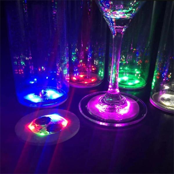 Işıklı Yapışkanlı Bardak Altı Aparatı Ledli 3 Fonksiyonlu Eğlenceli Parti Aksesuarı - Image 1