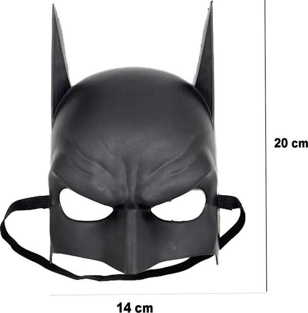 Çocuk Siyah Renk Çocuk Boy Arkadan Lastikli Batman Maskesi A Kalite  20x14 cm - Image 1