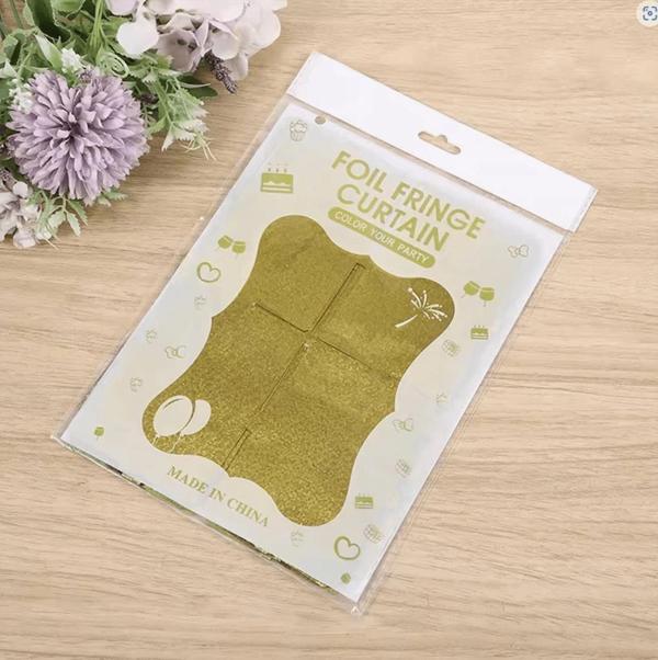Çocuk   Altın Gold Renk Dikdörtgen Kesim Parlak Sim Görünümlü Fon Perde Dekor 1x2 Metre - Image 1